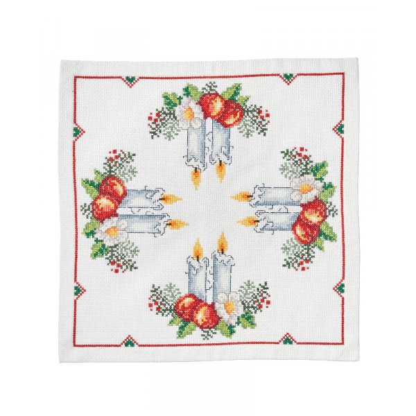 Borduurpakket Canvas - Vierkante kerstverlichting