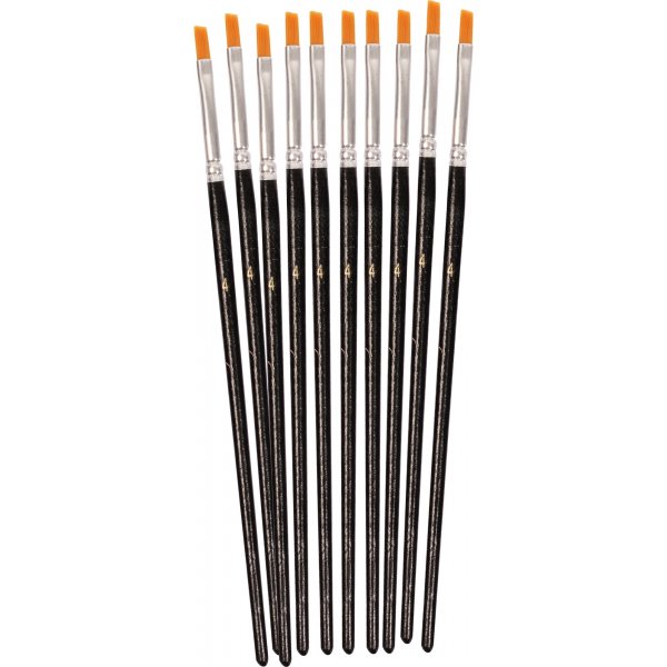 Synthetische borstel plat nr. 4 - 10 stuks