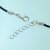 Ketting rubber  2 mm / 45 cm - zwart verzilverd