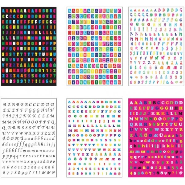 Stickers brieven 6 vellen Stickers brieven 6 vellen