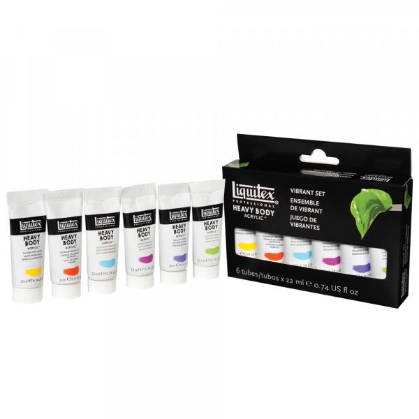Acrylverfset Heavy Body Liquitex Levendige kleuren - 6x22 ml
