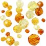 Harmony kunststof facetkralen - gemengd - geel - 45 gr