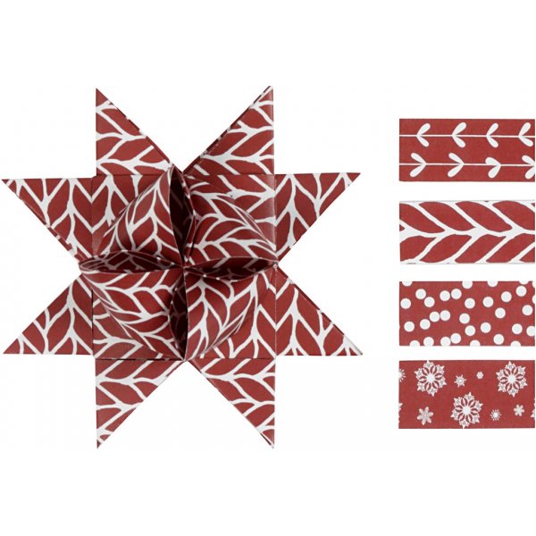 Sterstroken - rood - wit - 6,5+11,5 cm - 60 stroken