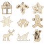 Houten decoraties - Kerstmis - 45 st