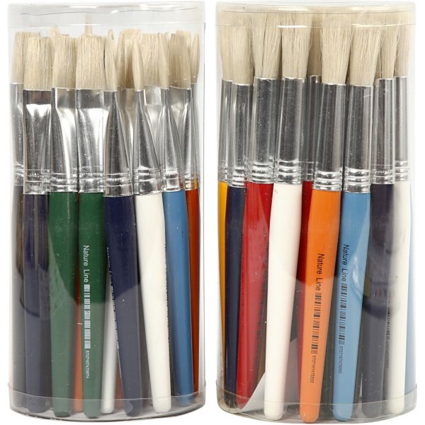 Kinderborstels - rond en plat - 60 st Kinderborstels - rond en plat - 60 st