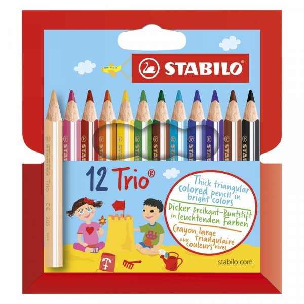 Kleurpotloden Trio Dik Kort - 12-pack