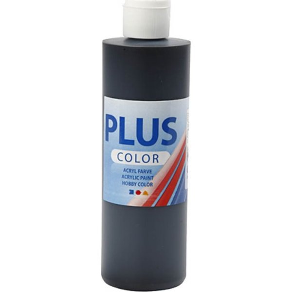 Plus Color Hobbyverf - zwart - 250 ml
