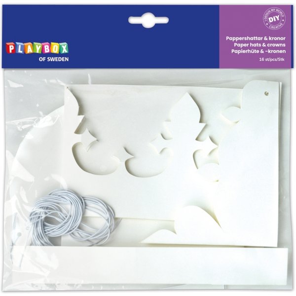 Papieren hoedjes & kronen - 16 st