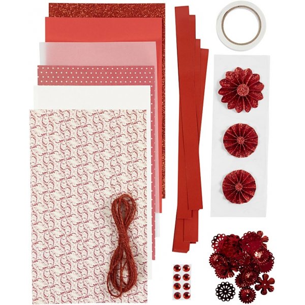 Creatieve set - papier snijden - rood - crème Creatieve set - papier snijden - rood - crème