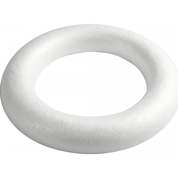 Ring met platte achterkant - wit - 35 cm