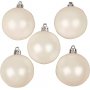 Kerstboomballen - wit - parelmoer - 6 cm - 20 st