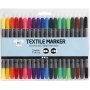 Textielstiften - standaardkleuren - 20 st