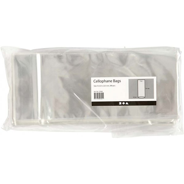 Cellofaanzakjes voor kaarten 9 x 6,5 cm - 200 st Cellofaanzakjes voor kaarten 9 x 6,5 cm - 200 st