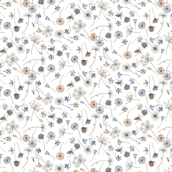 Wasdoek PVC Kleine bloemen - Blauw
