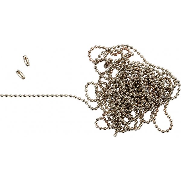 Ballenketting - verzilverd - 3 m