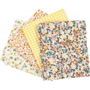 Patchworkstof - geel - 4 st Patchworkstof - geel - 4 st