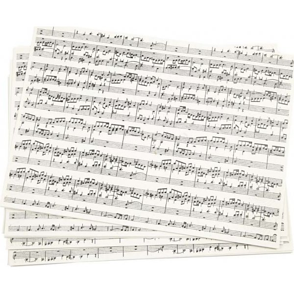 Kaart met print - bladmuziek - A4 - 10 vellen