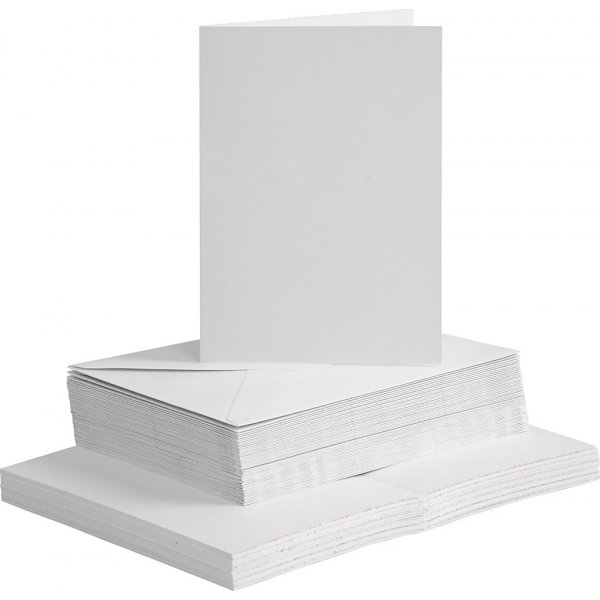 Kaarten en enveloppen - wit - 11,5 x 16,5 cm - 50 sets