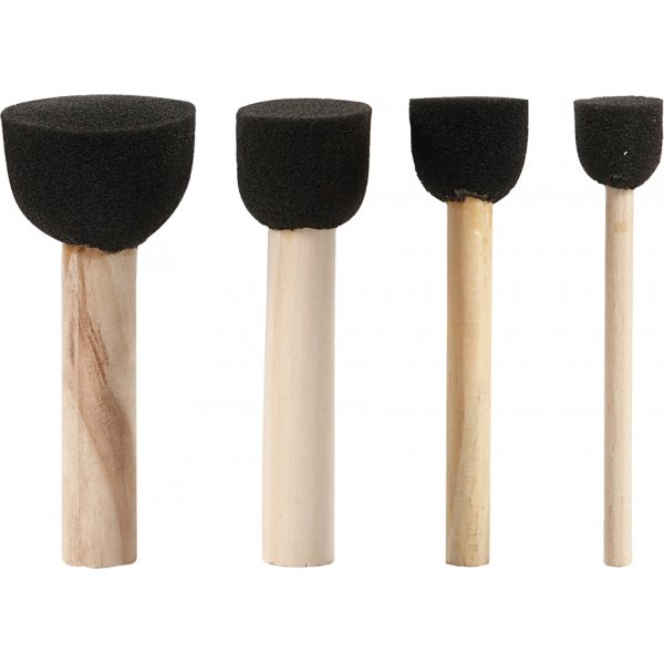 Schuim stencilborstels - 4 st Schuim stencilborstels - 4 st