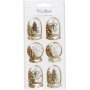 Shaker stickers - goud - engel - hout en huis - 6 st