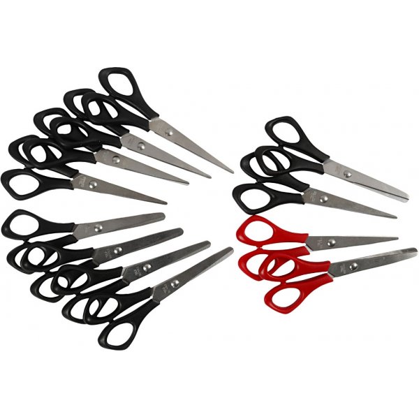 Schoolschaar - zwart - rood - rechts & links - 12 st Schoolschaar - zwart - rood - rechts & links - 12 st
