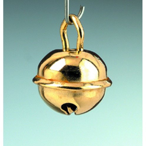 Kleine ronde belletjes 15 mm - messing verguld 8 st.