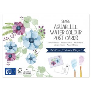 Ansichtkaart met aquarelblokprint FSC�