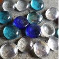 Klant imago Glazen bollen glinsterend 18 - 20 mm - lichtblauw 100 g / 20 st.