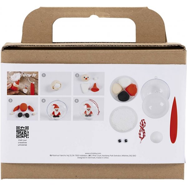 Mini DIY Kit Modelleren - rood/wit - Kerstman Mini DIY Kit Modelleren - rood/wit - Kerstman