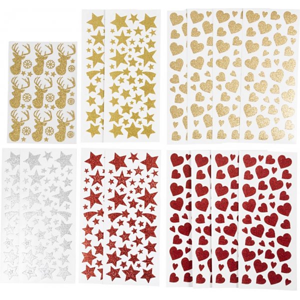 Glitterstickers - 8 vellen Glitterstickers - 8 vellen