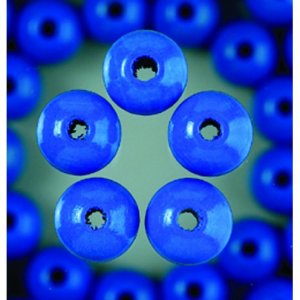 Houten kralen - half blauw Houten kralen - half blauw