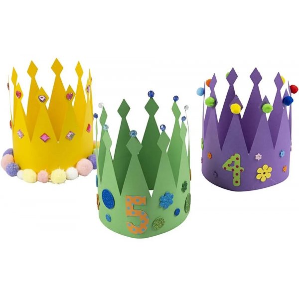 Verjaardagskronen - gemengde kleuren - 25 st. Verjaardagskronen - gemengde kleuren - 25 st.