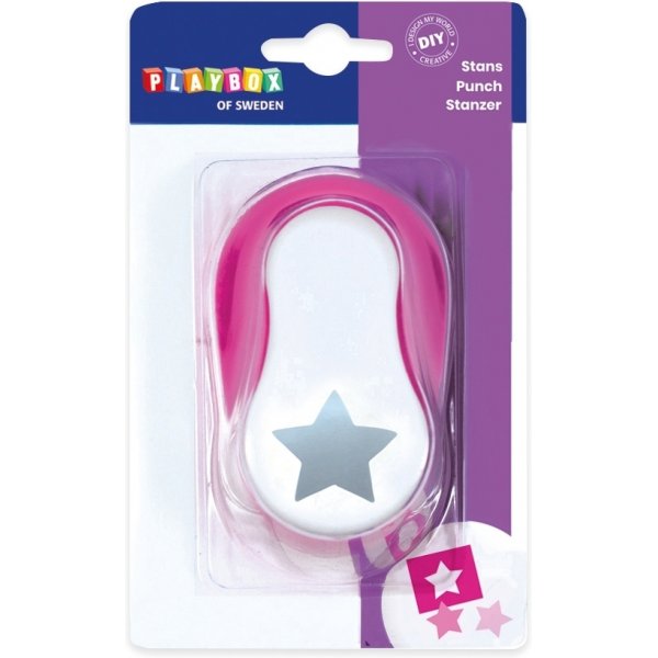 Punchster 3,8 cm - Roze/wit