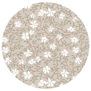 Rond tafelzeil met klein bloemenmotief - Linnen/groen Rond tafelzeil met klein bloemenmotief - Linnen/groen