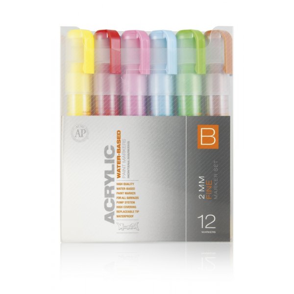 Montana acrylstiftenset - 2 mm 12 pennen - B