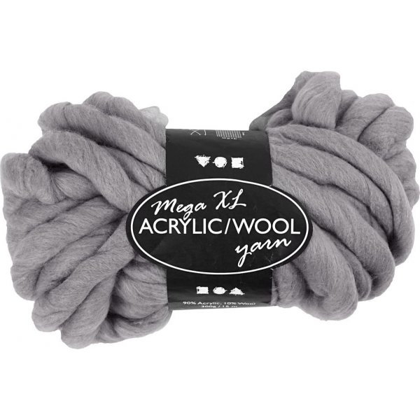 XL Acrylgaren met Wol - 300 g - Grijs