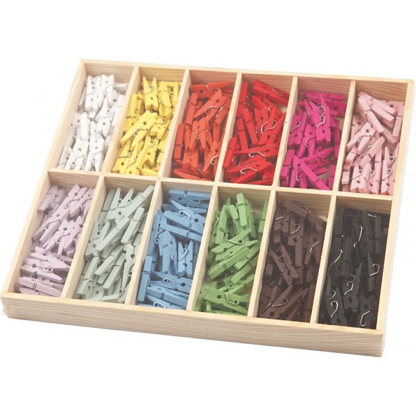 Mini wasknijper - gemengde kleuren - 12 x 24 st Mini wasknijper - gemengde kleuren - 12 x 24 st