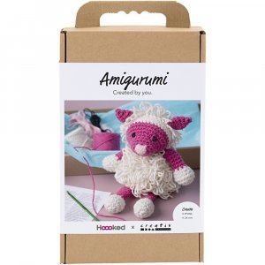 DIY amigurumi schaapje roze en gebroken wit - 1 stuk. DIY amigurumi schaapje roze en gebroken wit - 1 stuk.