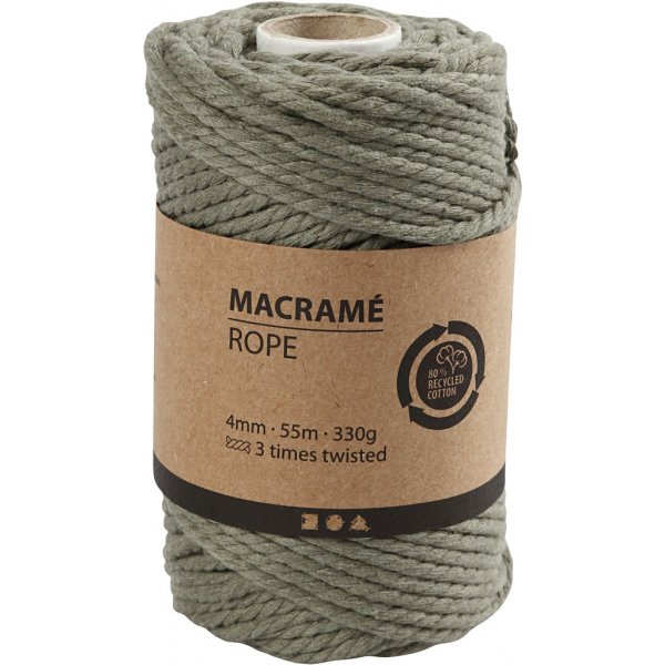 Macramégaren - mosgroen - Ø4 mm - 55 m Macramégaren - mosgroen - Ø4 mm - 55 m
