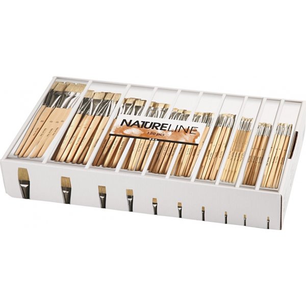 Natur Line Penselen - nr. 00+0+1+2+4+8+12+14+20+22 - bord - 10 x 12 stuks