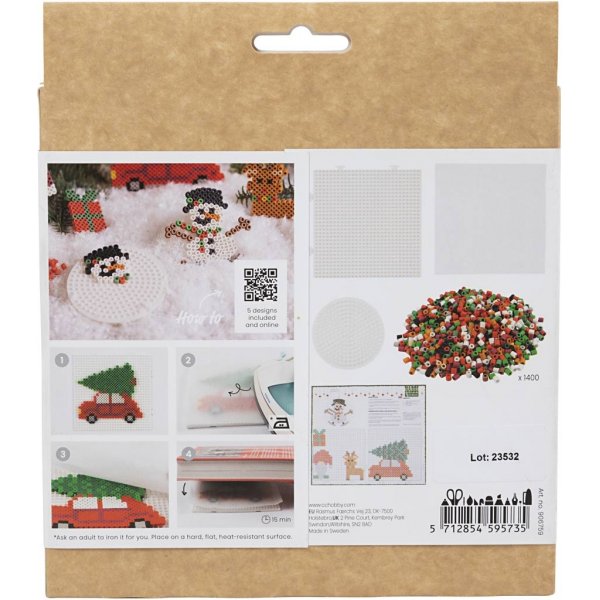 DIY Kit NABBI BioBeads - Kerstauto - rendier - sneeuwpop - Kerstman en kerstcadeau