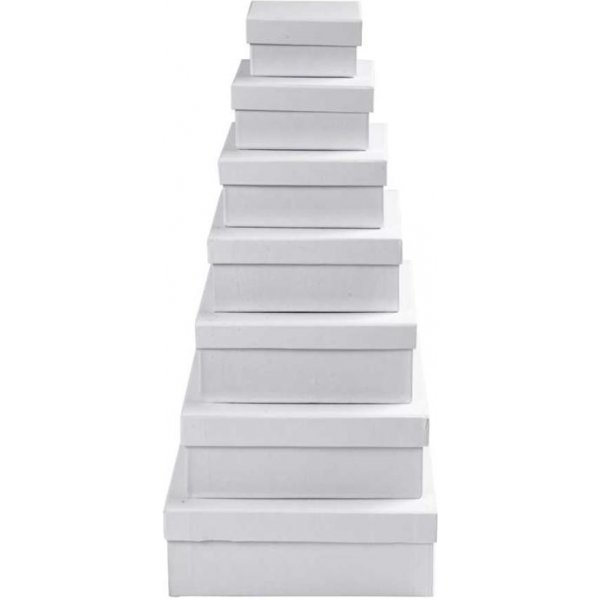 Vierkante dozen - wit - 7 st