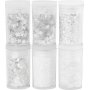 Glitter en pailletten - wit - 6 x 5 gr