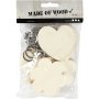 Sleutelhanger met houten bordje - 12 st