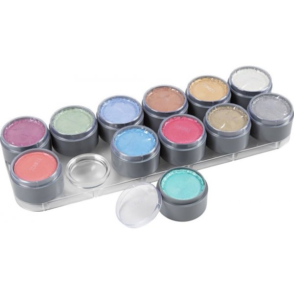 Grimas schmink - make-uppalet - parelmoer kleuren - 12 x 15 ml