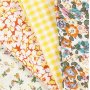 Patchworkstof - geel - 4 st
