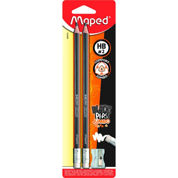 Potlood - Maped - Jumbo gumpunt x2 + puntenslijper