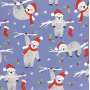 Cadeaupapier - paars - Luiaard - 5 m