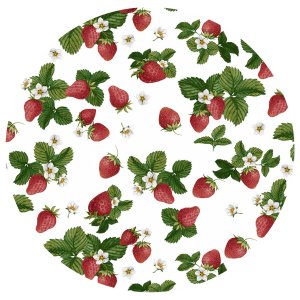 Oliezeil met aardbeienmotief - Wit Oliezeil met aardbeienmotief - Wit