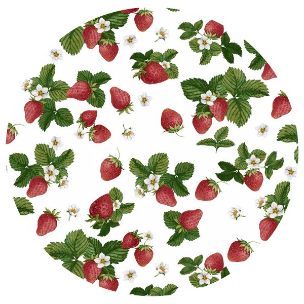 Oliezeil met aardbeienmotief - Wit Oliezeil met aardbeienmotief - Wit